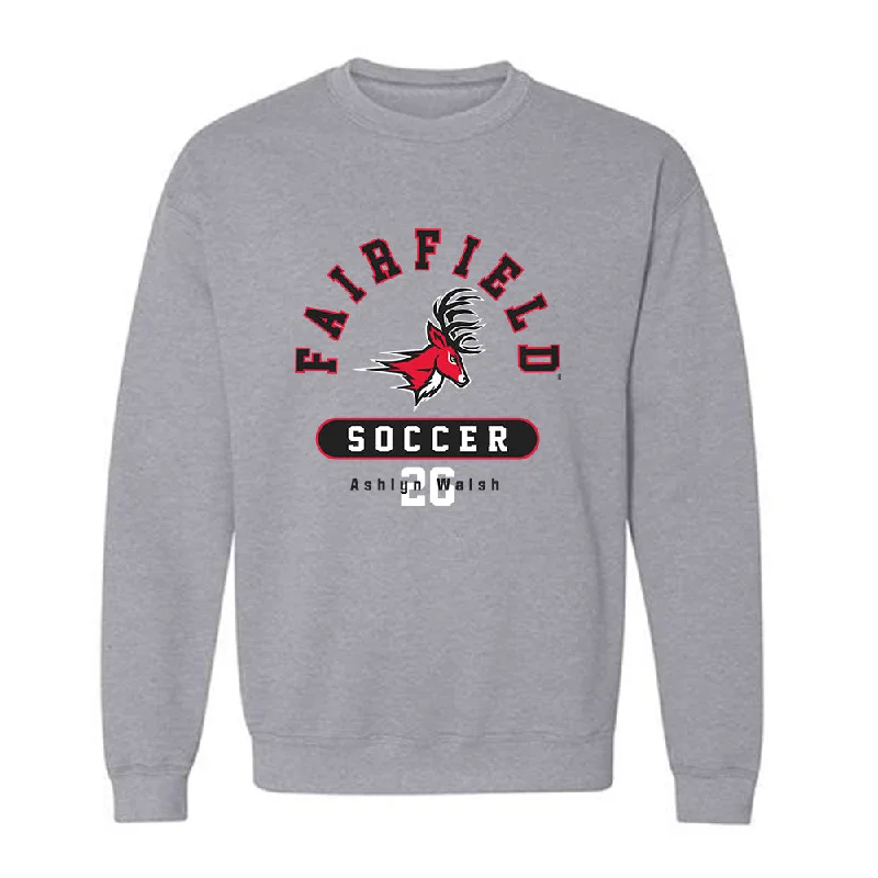Fairfield - NCAA Women's Soccer : Ashlyn Walsh - Classic Fashion Shersey Crewneck Sweatshirt Hoodie with Batwing Sleeves Loose Dramatic Fairfield - NCAA Women's Soccer : Ashlyn Walsh - Classic Fashion Shersey Crewneck Sweatshirt Hoodie with Batwing Sleeves Loose Dramatic
