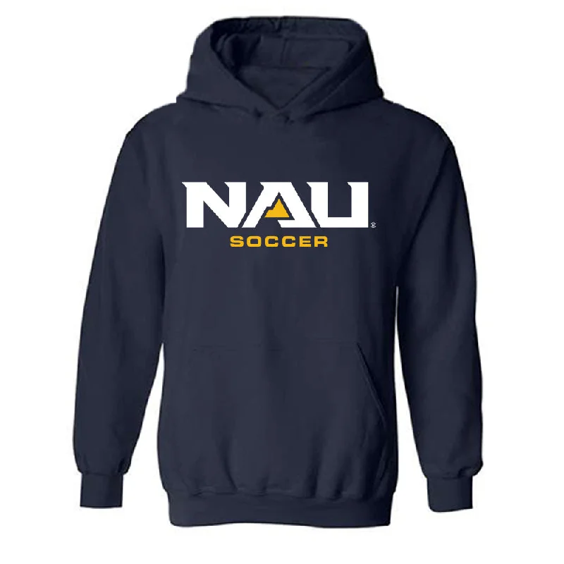Northern Arizona - NCAA Women's Soccer : Mads Loucks - Classic Shersey Hooded Sweatshirt Hoodie with Metallic Shiny Futuristic Northern Arizona - NCAA Women's Soccer : Mads Loucks - Classic Shersey Hooded Sweatshirt Hoodie with Metallic Shiny Futuristic