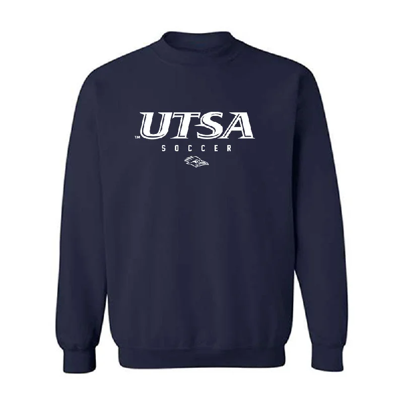 UTSA - NCAA Women's Soccer : Hannah Warnken - Navy Classic Shersey Sweatshirt Hoodie with Crew Neck Simple Timeless
