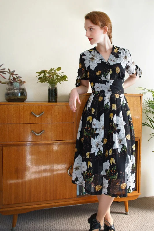 Kassandra White Lily Floral Dress Tunics Stylish elegant