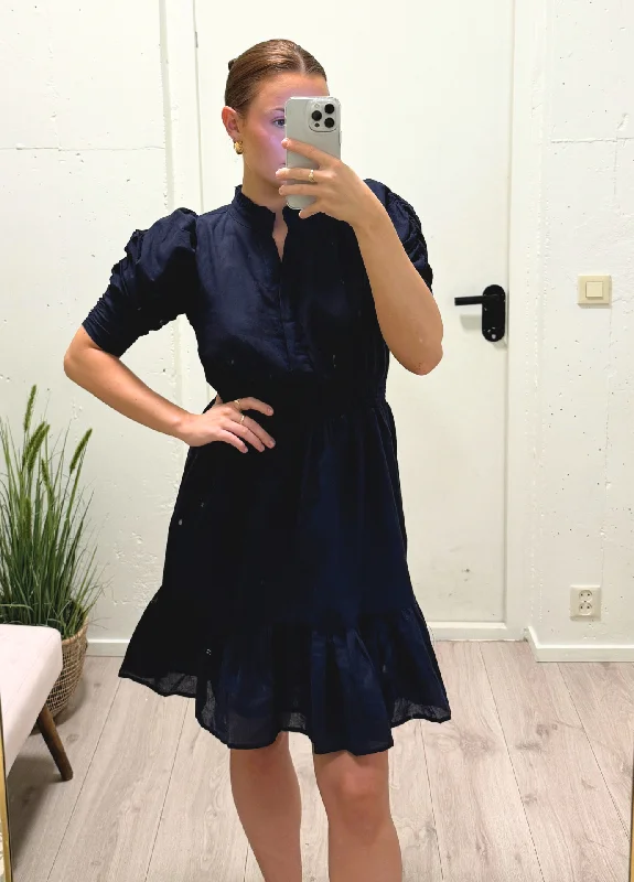 Billie Dress Short Sleeve Marine Linen Tunics Versatile functional