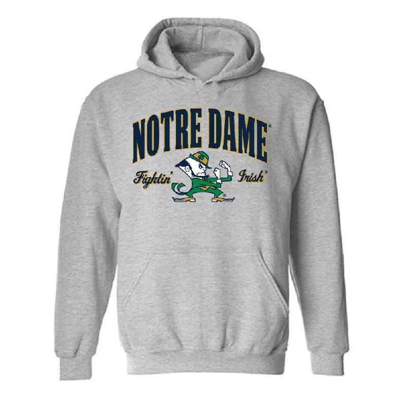 Notre Dame - NCAA Women's Soccer : Ellie Hodsden - Classic Fashion Shersey Hooded Sweatshirt Hoodie with Mock Neck Collared Structured Notre Dame - NCAA Women's Soccer : Ellie Hodsden - Classic Fashion Shersey Hooded Sweatshirt Hoodie with Mock Neck Collared Structured