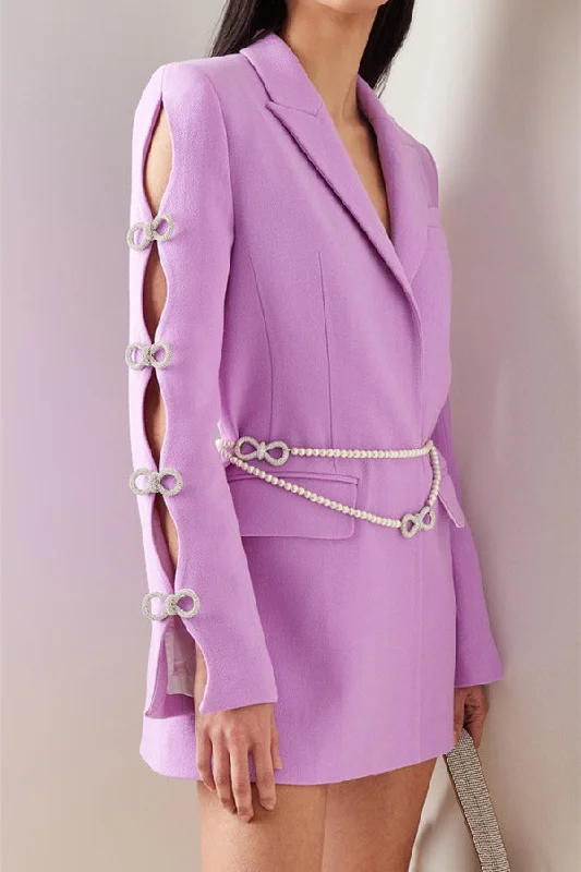 Solid Color Bow Decor Cutout Sleeve Rocking Mini Dress Fashionable Mini Dress with Frills Solid Color Bow Decor Cutout Sleeve Rocking Mini Dress Fashionable Mini Dress with Frills