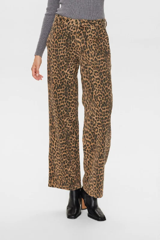 Numph Gigi Pants in Tiger Eye Slim-Fit Khaki Pants