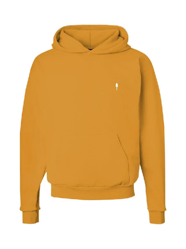 The Hoodie - Gold Hoodie with Hem Ribbing Snug Secure