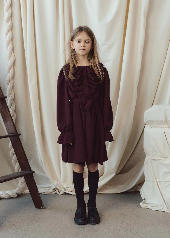 ERWYNN DRESS-Royal Burgundy Tunics Luxurious high-end