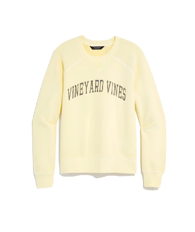 Vineyard Vines Womens Graphic Terry Crewneck Sweatshirt Hoodie with Exposed Zipper Edgy Industrial