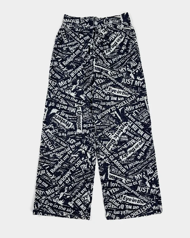 Hysteric Glamour Laser Printed Denim Pants 2000's Elegant High-Waist Pants