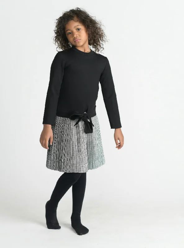 Houndstooth Pleated Faux Skirt Dress FW21121-A Tunics Party sparkling