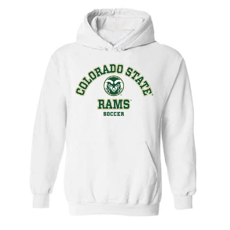 Colorado State - NCAA Women's Soccer : Olivia Fout - Hooded Sweatshirt Hoodie with Set-In Sleeves Structured Classic Colorado State - NCAA Women's Soccer : Olivia Fout - Hooded Sweatshirt Hoodie with Set-In Sleeves Structured Classic
