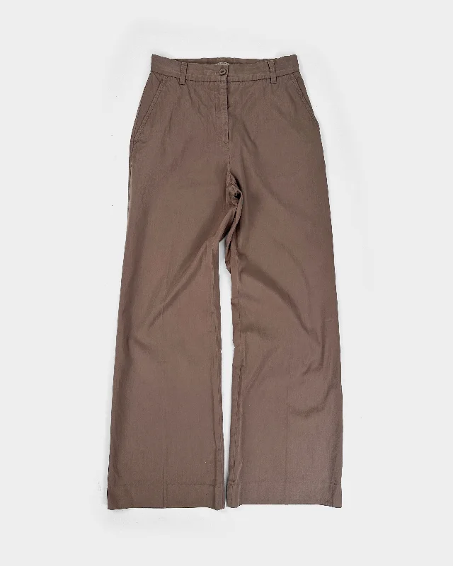 Bottega Veneta Brown wide Leg Pants 2000's Elegant Dress Pants