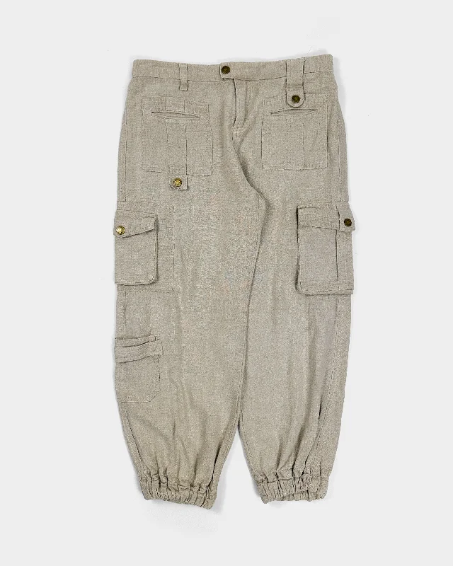 Dolce & Gabbana Hemp Jogger 3/4 Pants 1990's Formal Wide-Leg Pants