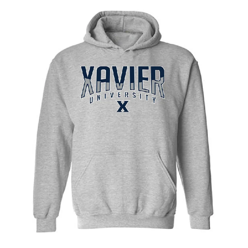 Xavier - NCAA Women's Soccer : Natalie Bain Hooded Sweatshirt Hoodie with Mock Neck Collared Structured
