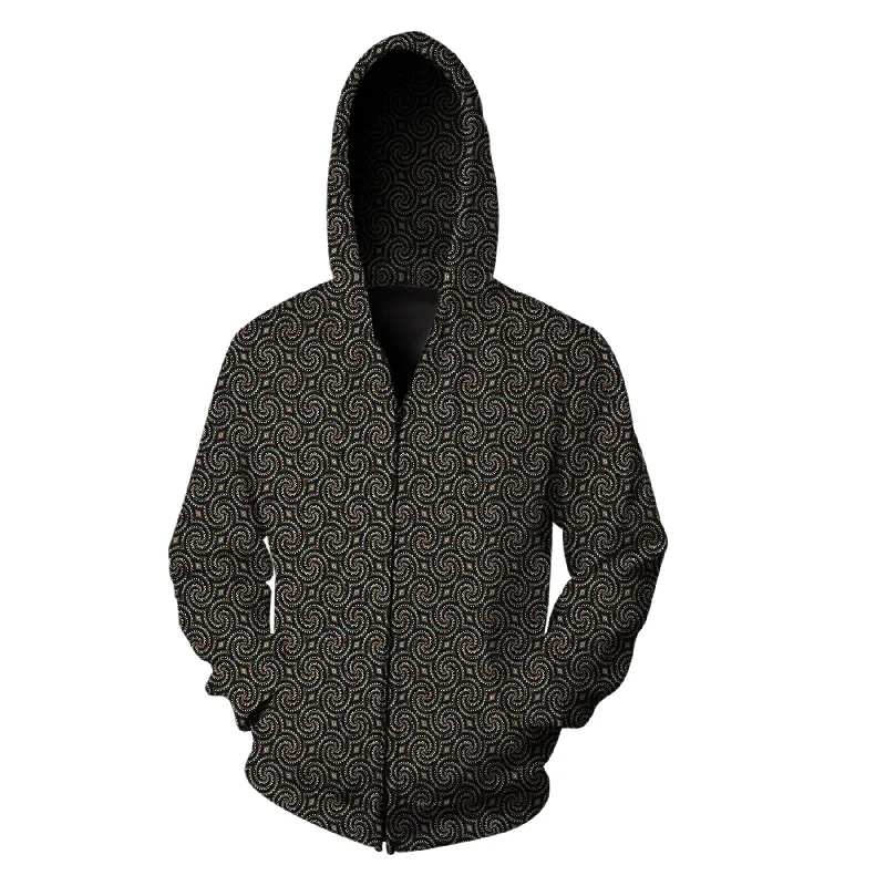 PatternNerd - "Paisleydelic" - Zip Up Hoodie Hoodie with Monochrome Minimalist Simple PatternNerd - "Paisleydelic" - Zip Up Hoodie Hoodie with Monochrome Minimalist Simple