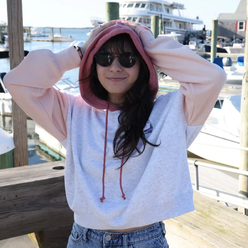 Cape Cod Mid Crop Hoodie Color Block: Small Hoodie Crop Top Short Trendy