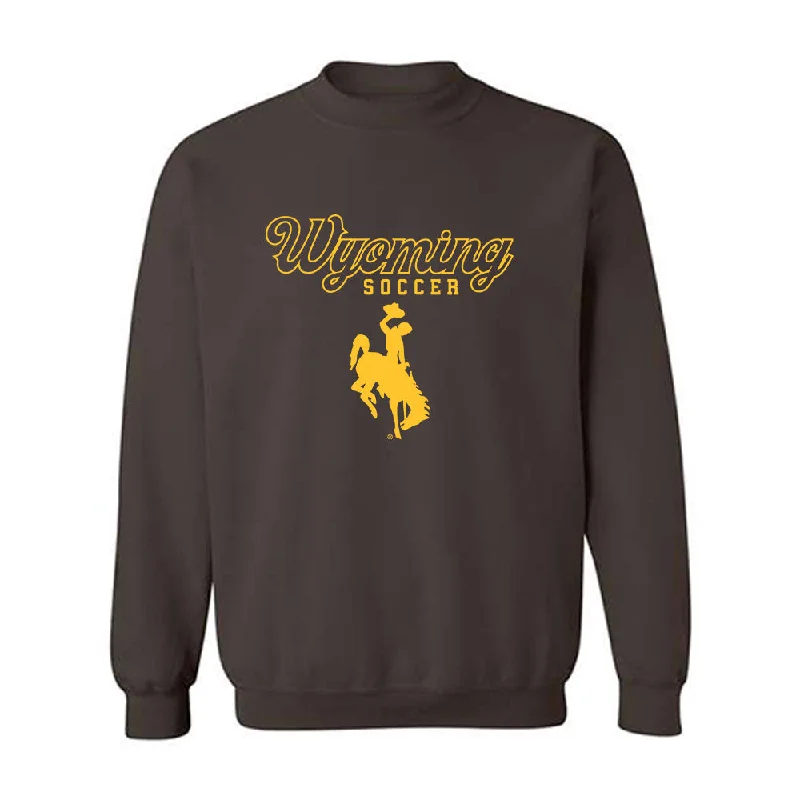 Wyoming - NCAA Women's Soccer : Lily Brongo - Brown Classic Shersey Sweatshirt Hoodie with Monochrome Minimalist Simple