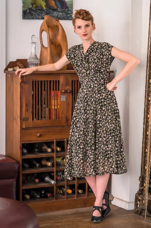 Dakota Black & Green Floral Dress Tunics Top rated