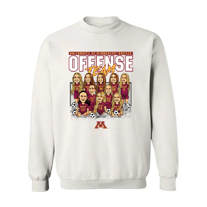 Minnesota - NCAA Women's Soccer : Offense Team Caricature - Sweatshirt Hoodie with Elastic Cuffs Stretchable Comfortable