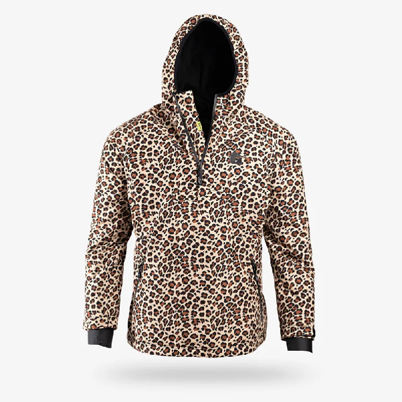 Gator Wader Waterproof 1/2 Zip Bog Hoodie | Womens - Leopard/Black Hoodie with Hem Detail Decorative Unique Gator Wader Waterproof 1/2 Zip Bog Hoodie | Womens - Leopard/Black Hoodie with Hem Detail Decorative Unique
