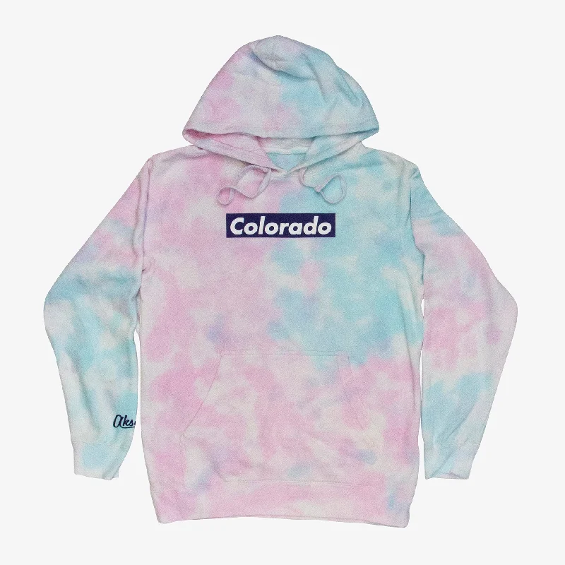 Cotton Candy Tie-Dye Colorado Skate Hoodie Hoodie with Bell Sleeves Flared Feminine