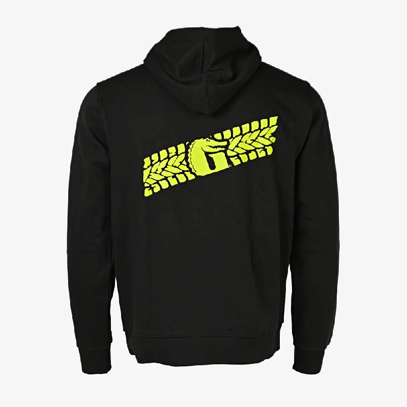 Gator Wader Tire Track Hoodie | Black Hoodie with Sequins Glamorous Eye-catching