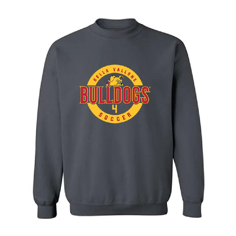 Ferris State - NCAA Women's Soccer : Bella Vallone - Crewneck Sweatshirt Crewneck Sweatshirt Hoodie with Elastic Cuffs Stretchable Comfortable Ferris State - NCAA Women's Soccer : Bella Vallone - Crewneck Sweatshirt Crewneck Sweatshirt Hoodie with Elastic Cuffs Stretchable Comfortable