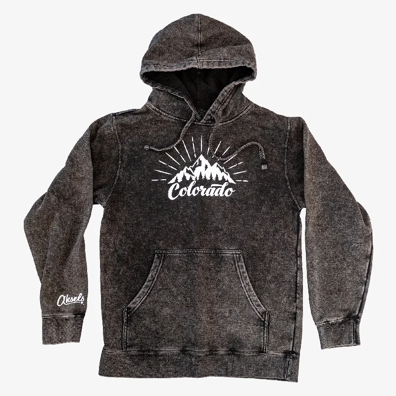 Stonewashed Colorado Rays Hoodie Hoodie with Set-In Sleeves Structured Classic