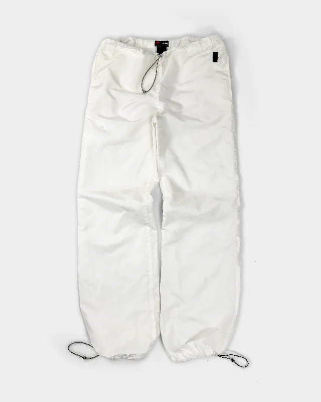 Versace Sport White Nylon + Silk Track Pants 1990's Formal Linen Trousers