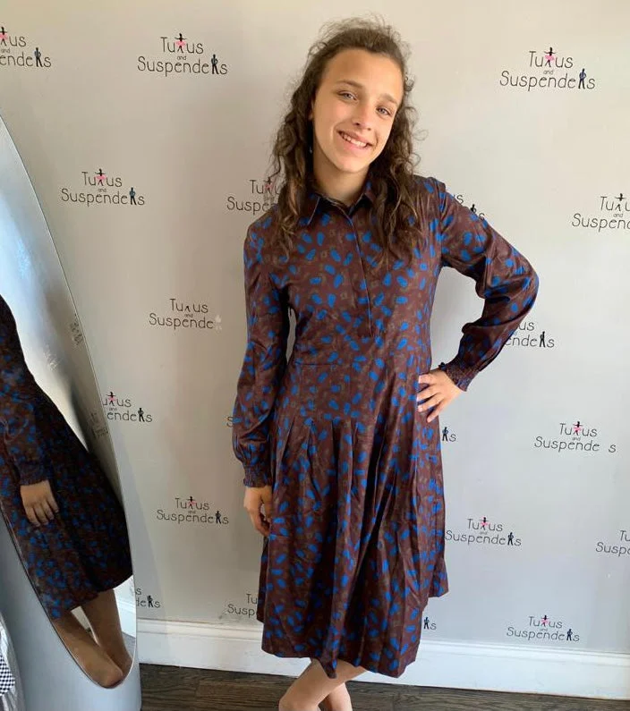 Feather Print Dress SNK3248 Tunics Chinos classic