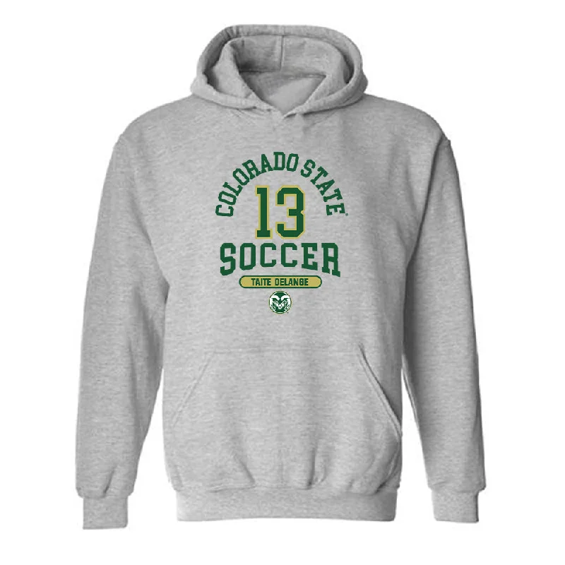 Colorado State - NCAA Women's Soccer : Taite DeLange - Hooded Sweatshirt Hoodie with Reflective Safety Nightwear Colorado State - NCAA Women's Soccer : Taite DeLange - Hooded Sweatshirt Hoodie with Reflective Safety Nightwear