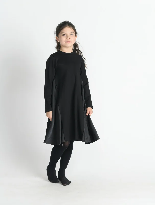 Black Dress FW21100-A Boat Neckline Classic