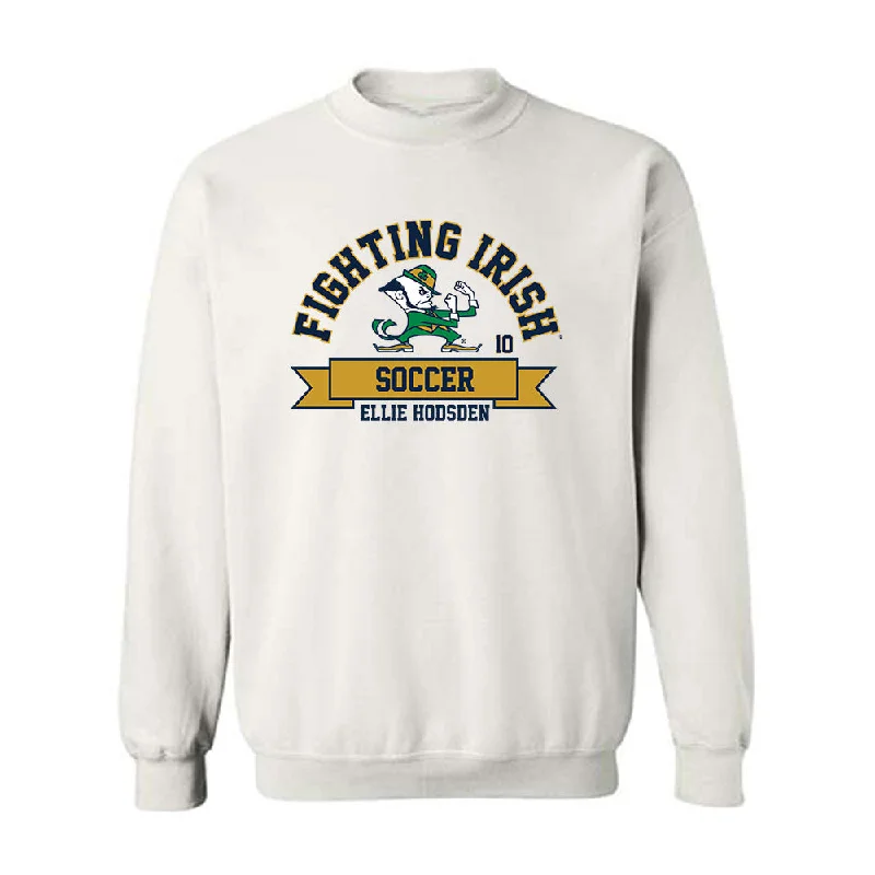 Notre Dame - NCAA Women's Soccer : Ellie Hodsden - Classic Fashion Shersey Crewneck Sweatshirt Hoodie with Turtle Neck Cozy Winter Notre Dame - NCAA Women's Soccer : Ellie Hodsden - Classic Fashion Shersey Crewneck Sweatshirt Hoodie with Turtle Neck Cozy Winter