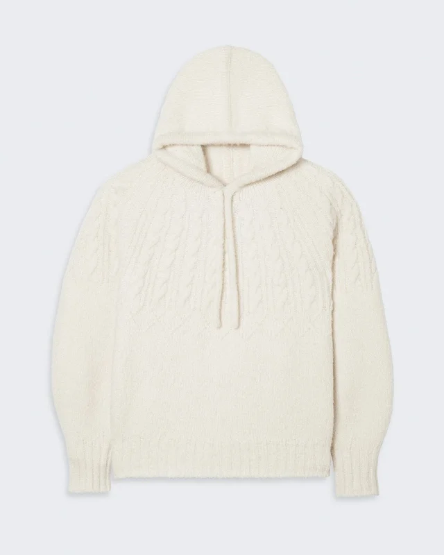 Cloud Hoodie - Cream Hoodie with Mesh Breathable Sporty