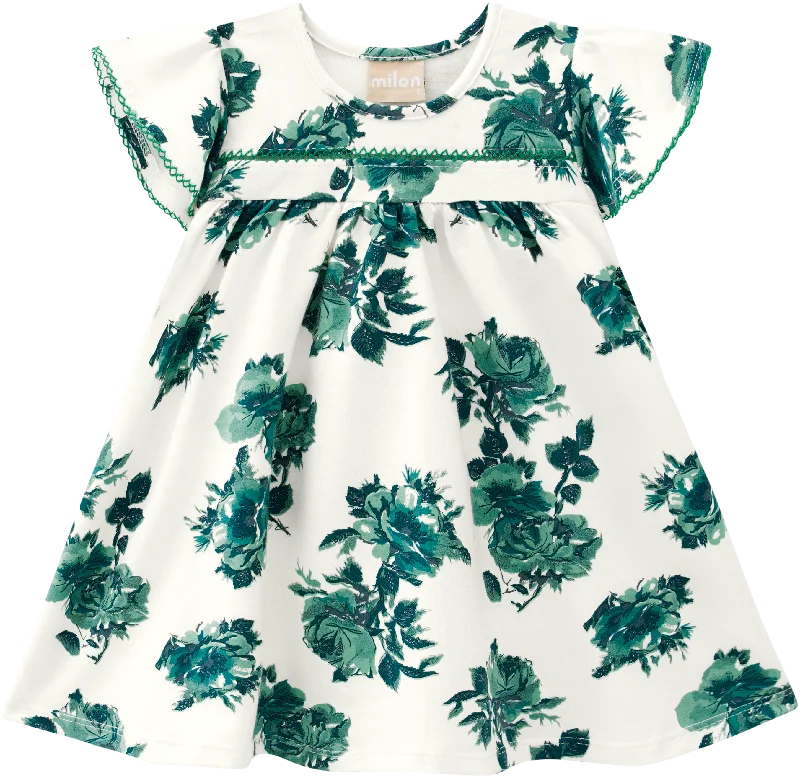Green Floral Dress 13782 empire Waist empire