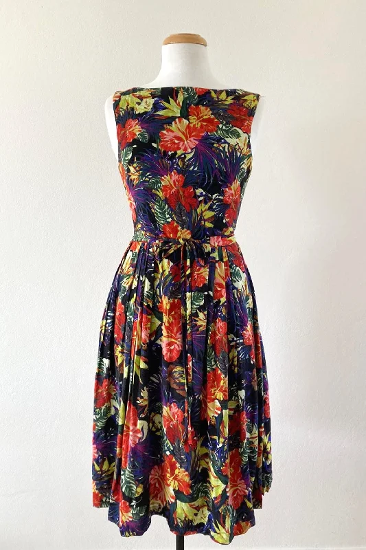 Ines Hibiscus Floral Dress Tunics Versatile functional