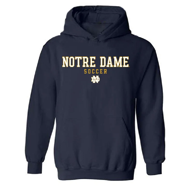 Notre Dame - NCAA Women's Soccer : Lily Joseph - Generic Shersey Hooded Sweatshirt Hoodie with Button Placket Classic Preppy