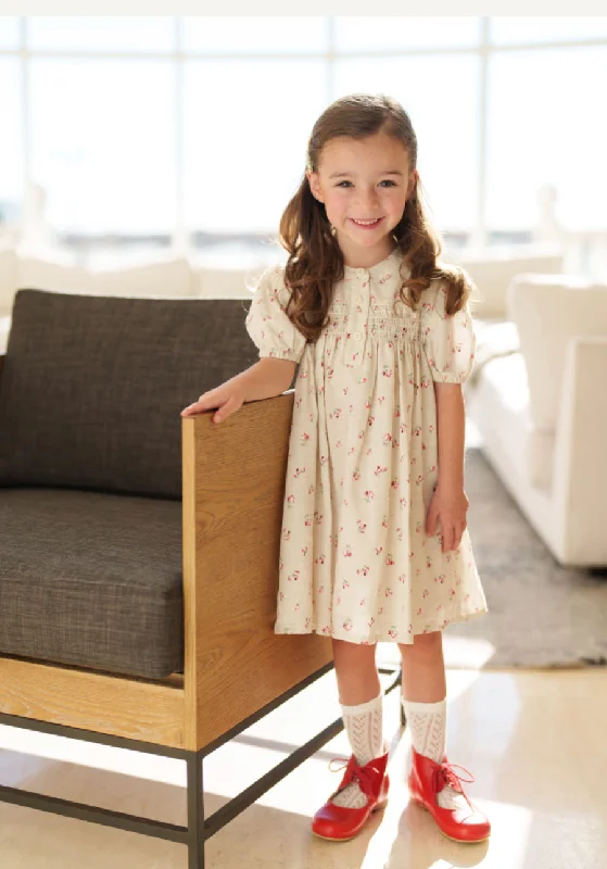 Printed Smocked Dress DS2Y3094D Halter Neckline Beach