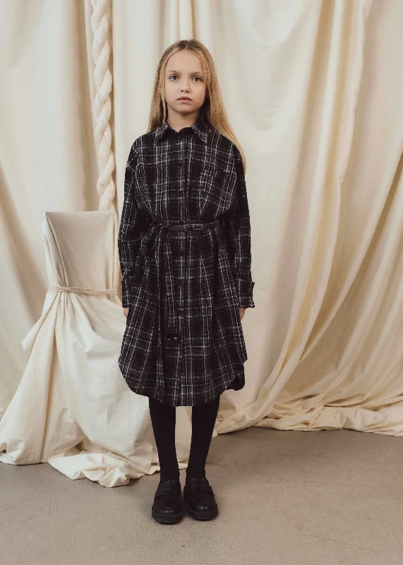 ERENA DRESS-Dark Grey square Tunics Custom made