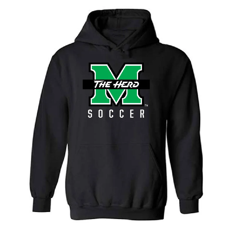 Marshall - NCAA Women's Soccer : Demari Curry - Black Classic Shersey Hooded Sweatshirt Hoodie with Cropped Fit Short Trendy