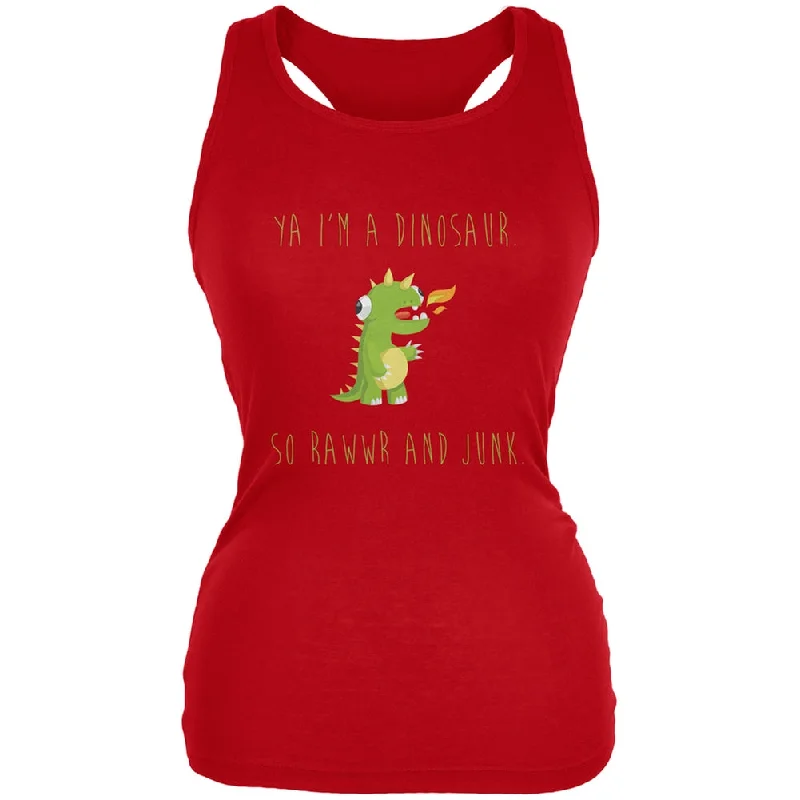 Ya I'm a Dinosaur - Goofy Red Juniors Soft Tank Top sequin tank top