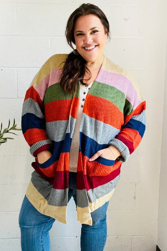 Weekend Ready Multicolor Striped Slouchy Open Cardigan Button Cardigan Zip Cardigan Pullover Cardigan Weekend Ready Multicolor Striped Slouchy Open Cardigan Button Cardigan Zip Cardigan Pullover Cardigan