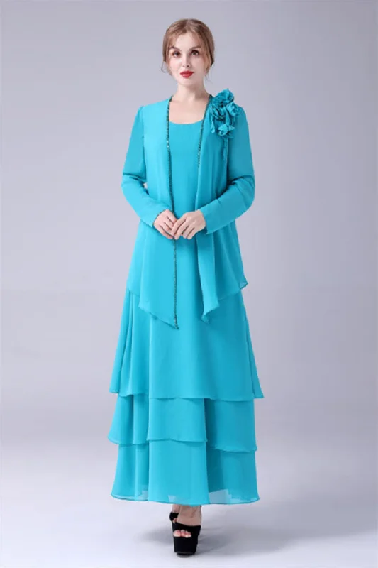 Blue Chiffon Mother Of The Bride Dresses With Jacket Knit Fabric Woven Fabric Fleece Fabric Blue Chiffon Mother Of The Bride Dresses With Jacket Knit Fabric Woven Fabric Fleece Fabric