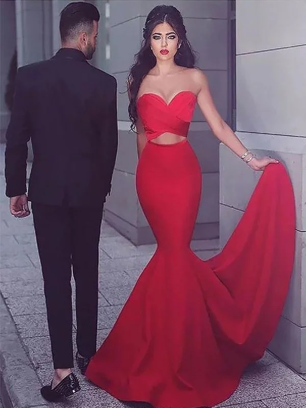 Custom Made Sweetheart Neck Red Mermaid Prom Dresses, Red Mermaid Formal/ Graduation Dresses Custom Made Sweetheart Neck Red Mermaid Prom Dresses, Red Mermaid Formal/ Graduation Dresses