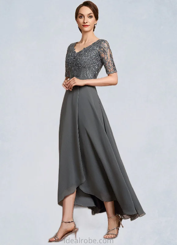 Zoie A-Line V-neck Asymmetrical Chiffon Lace Mother of the Bride Dress STK126P0014772 Zoie A-Line V-neck Asymmetrical Chiffon Lace Mother of the Bride Dress STK126P0014772