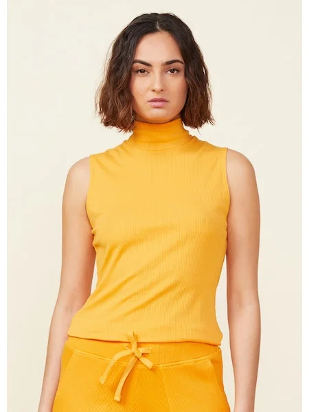 Needle Rib Mock Neck Tank Honey Comb - Monrow v-neck tank top