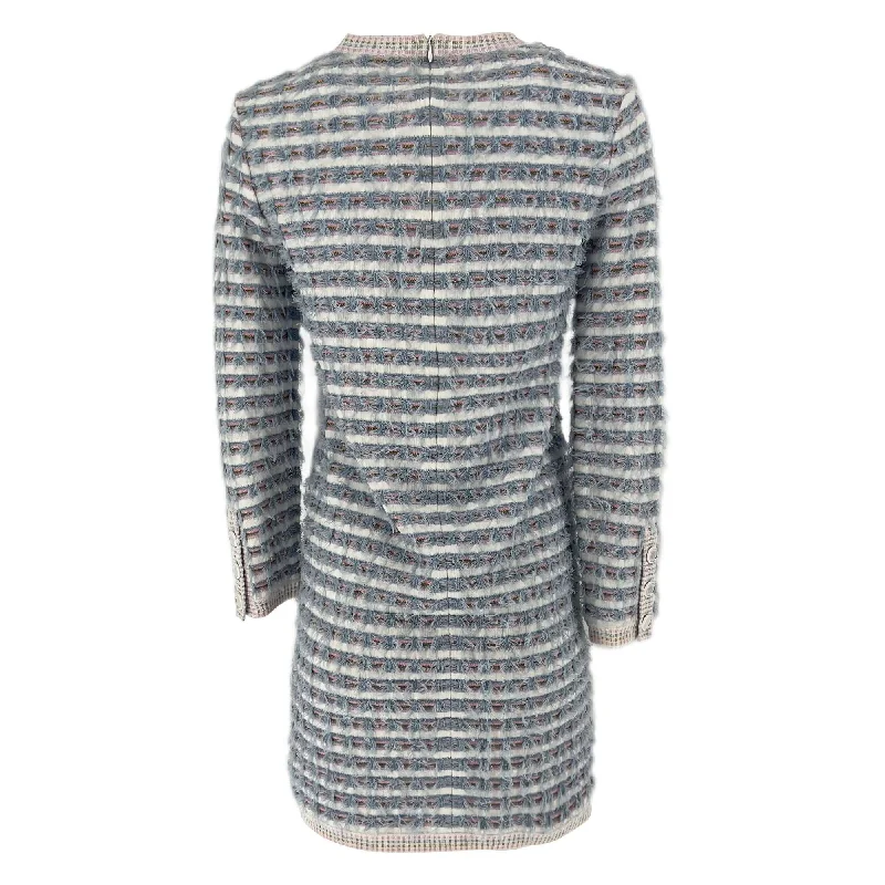 Chanel La Pausa Striped Fringed Knit Mini Designer Dress