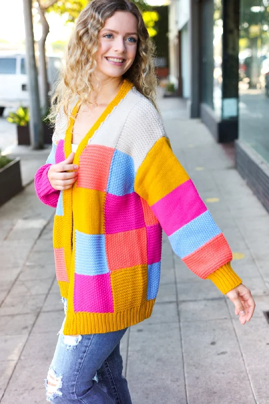 Spread Joy Multicolor Chunky Knit Color Block Patchwork Cardigan Houndstooth Herringbone Solid Spread Joy Multicolor Chunky Knit Color Block Patchwork Cardigan Houndstooth Herringbone Solid