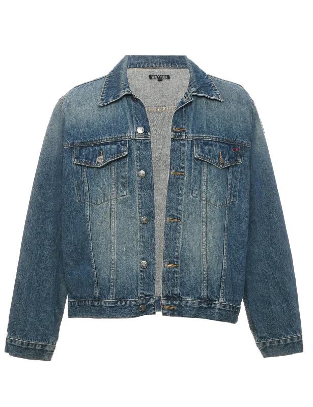 Medium Wash Denim Jacket - L Rayon Jacket Velvet Jacket Corduroy Jacket