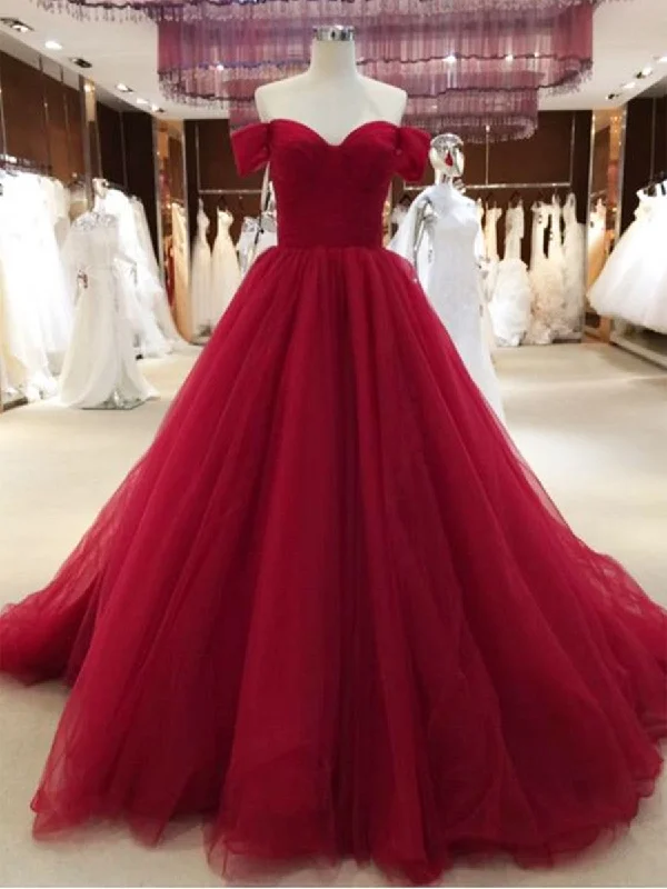 Off Shoulder Floor Length Burgundy Prom Gown, Burgundy Off Shoulder Formal Dresses, Graduation Dresses Off Shoulder Floor Length Burgundy Prom Gown, Burgundy Off Shoulder Formal Dresses, Graduation Dresses