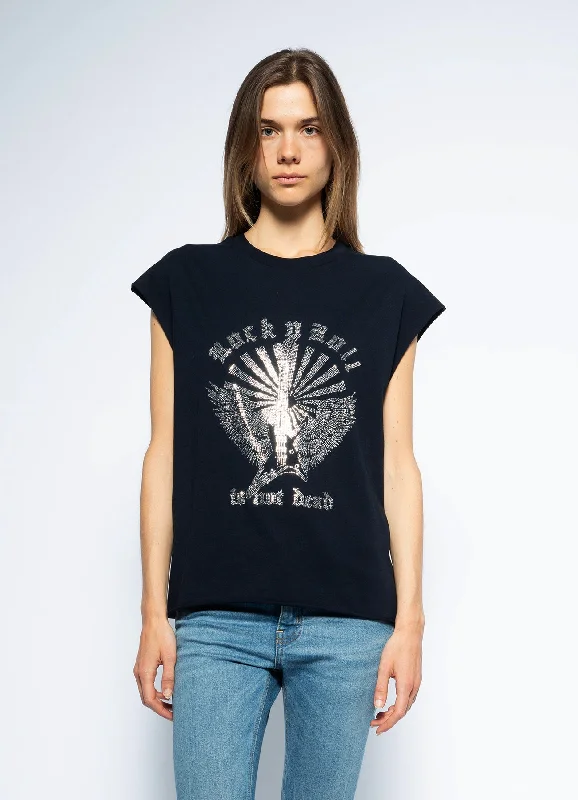 Cloe Guitar Wings Tank Top Encre - Zadig & Voltaire strapless tank top